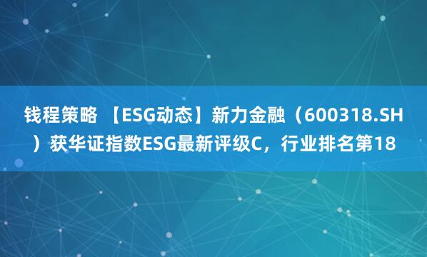 钱程策略 【ESG动态】新力金融（600318.SH）获华证指数ESG最新评级C，行业排名第18